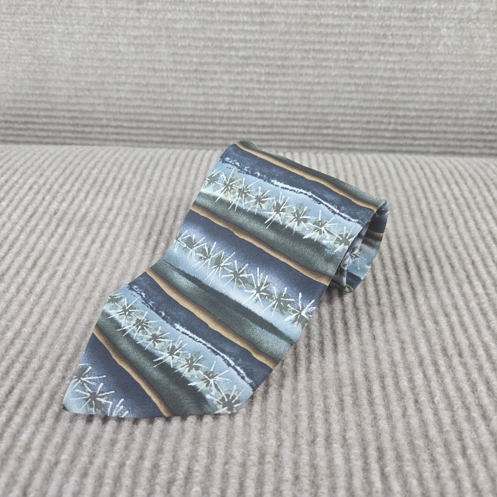 The Nature Conservancy Mens Blue Green Cactus Silk Preservation Tie